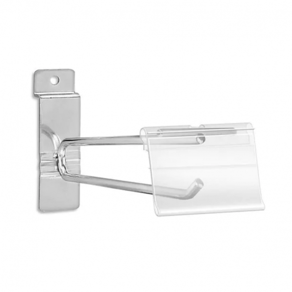 Pack 50 unidades gancho doble para panel ranurado, incluye porta precio