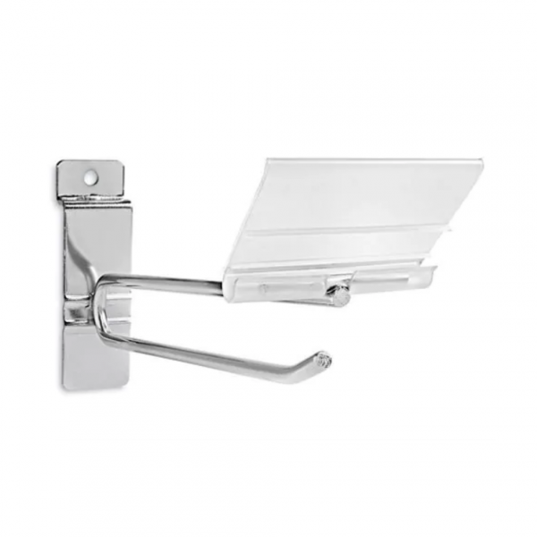 Pack 50 unidades gancho doble para panel ranurado, incluye porta precio - Imagen 2