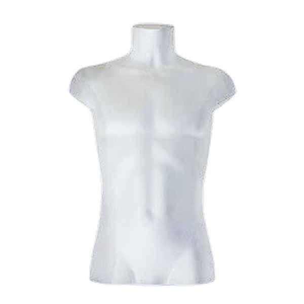 Torso plástico hombre con gancho, color blanco