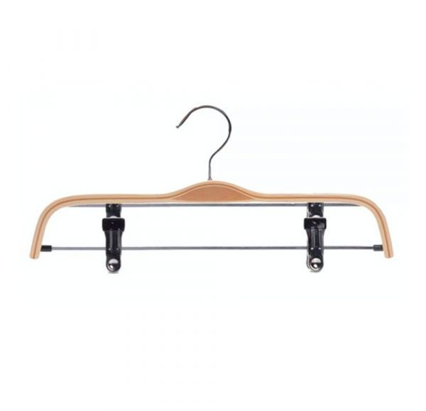 Colgador de mader para faldas con pinzas