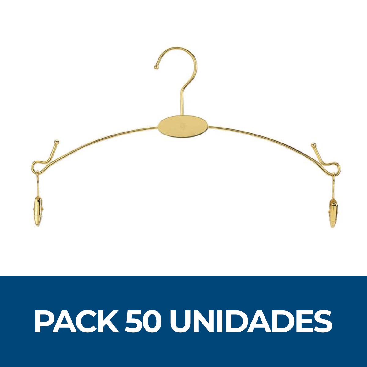 Pack 50 Colgadores metálico dorado para lenceria, interior con pinzas – EkipateShop