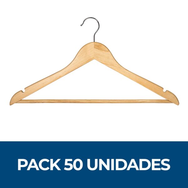 Pack 50 unidades colgador madera para poleras