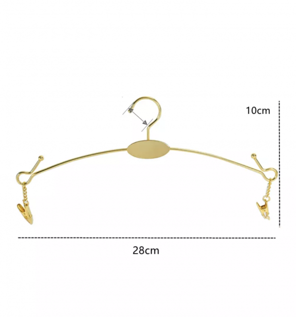 Colgador metálico dorado para lenceria, ropa interior con pinzas - Imagen 2