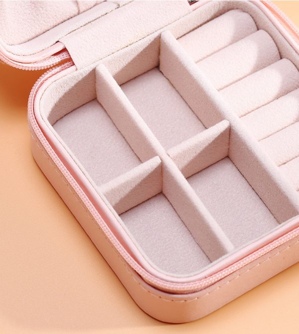 Organizador de joyas viajero rosado con piel durazno - Imagen 5
