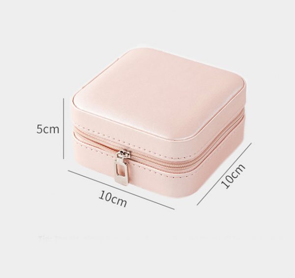 Organizador de joyas viajero rosado con piel durazno - Imagen 2