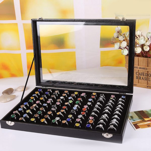 Exhibidor De Anillos Con Tapa De Vidrio Joyas - Imagen 5