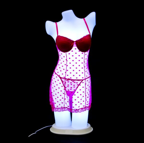 Torso maniqui plástico dama para lenceria, incluye LUZ LED - Imagen 6