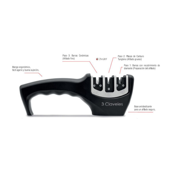 Afilador de cuchillos manual 3 niveles - Imagen 2