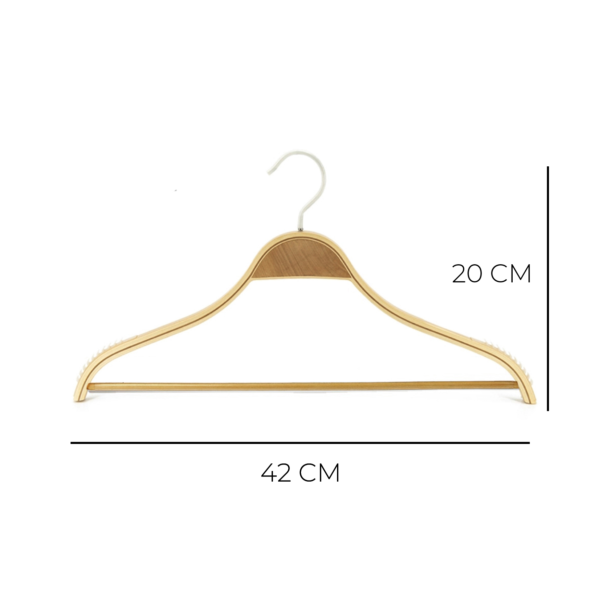 Colgador de madera con base antideslizante y barra - Imagen 2