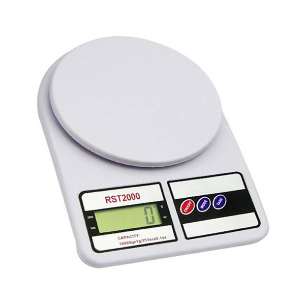 Balanza peso eléctrica blanca gramera para cocina