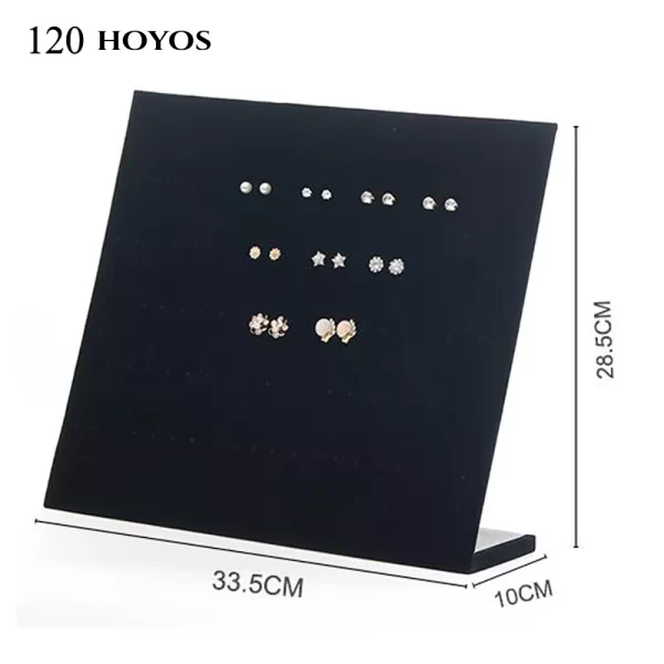 Exhibidor de aros, tamaño XL en terciopelo negro - Imagen 2