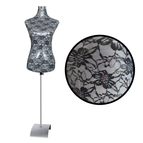 Torso maniquí dama encaje negro, con base - Imagen 2
