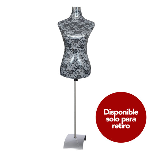 Torso maniquí dama encaje negro, con base
