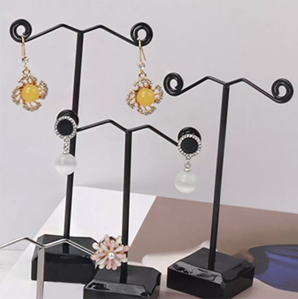 Exhibidor Set 3 de aros metalicos color negro - Imagen 3