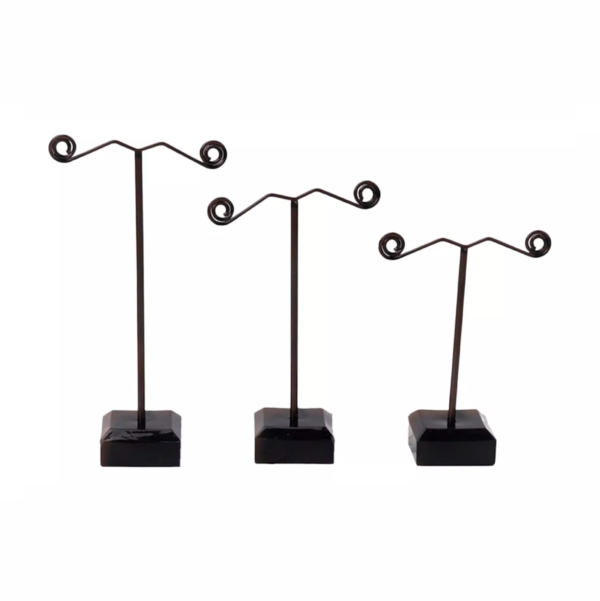 Exhibidor Set 3 de aros metalicos color negro