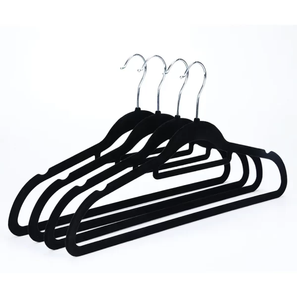 Pack 50 Colgador gamuza terciopelo negro adulto para polera blusas - Imagen 4