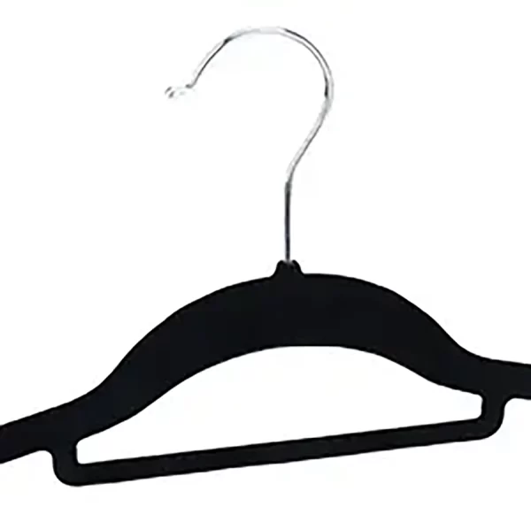 Pack 50 Colgador gamuza terciopelo negro adulto para polera blusas - Imagen 6