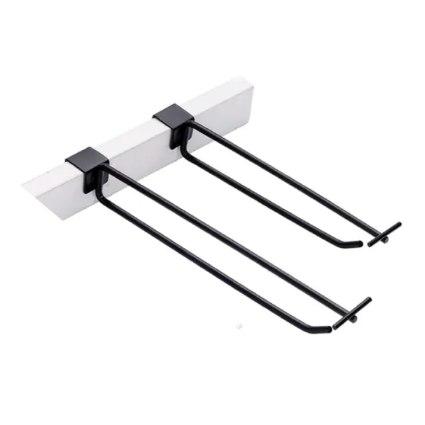 Pack 50 Ganchos Dobles Negros 30 Cm Barra Metal - Imagen 3