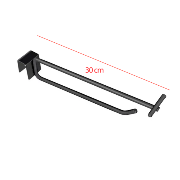 Pack 50 Ganchos Dobles Negros 30 Cm Barra Metal - Imagen 2