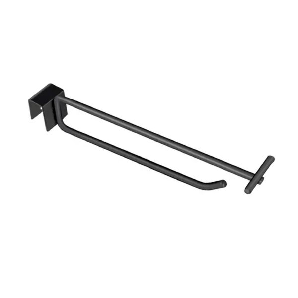 Pack 50 Ganchos Dobles Negros 30 Cm Barra Metal