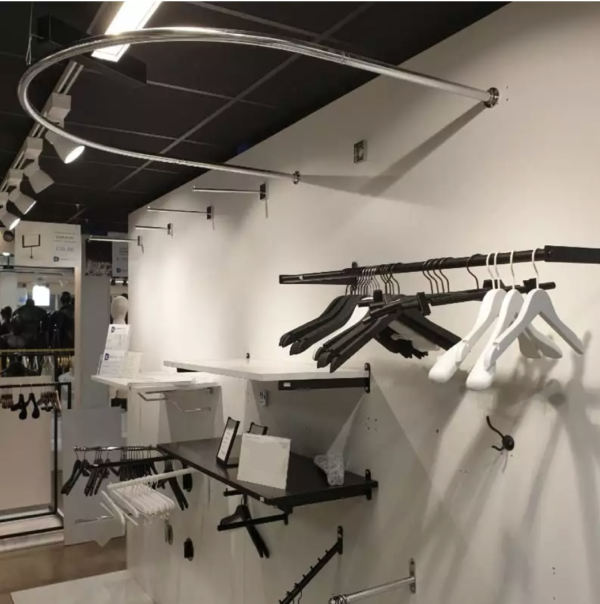 Barra Metal Cromado Para Cortina Probador Tienda - Imagen 2