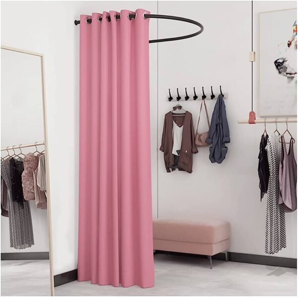 Barra Metal Cromado Para Cortina Probador Tienda - Imagen 3