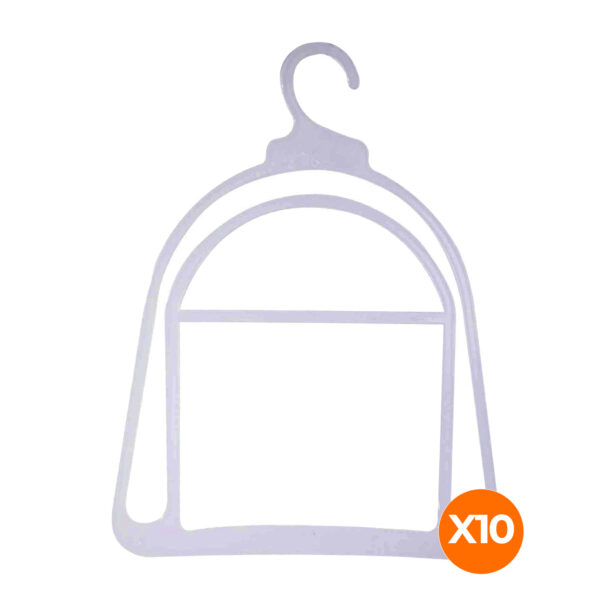 Pack 10 Exhibidor De Gorros Ropa Plastico Colgante