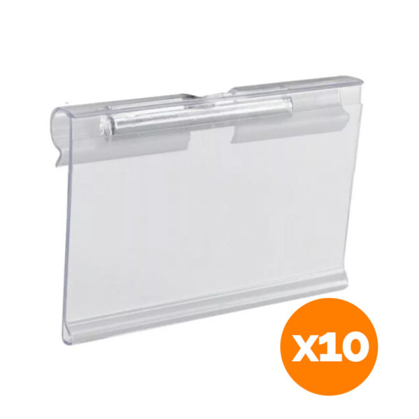 Pack 10 blister porta precio para ganchos dobles (NO incluye gancho)